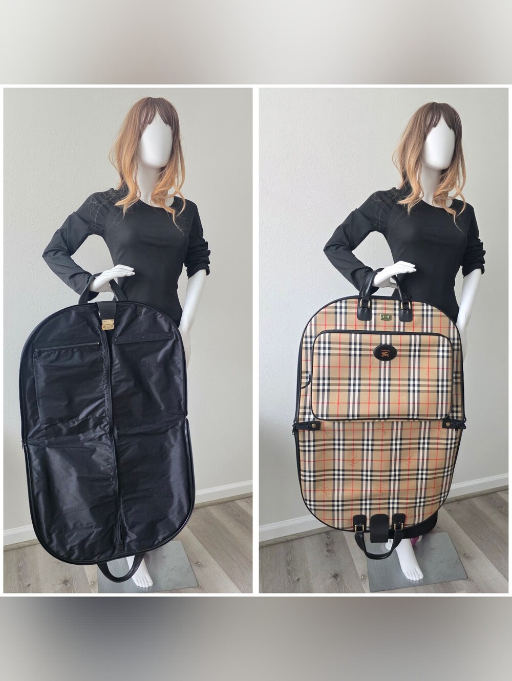 Auth Burberry Nova Check Garment Travel Bag - Picture 3 of 12